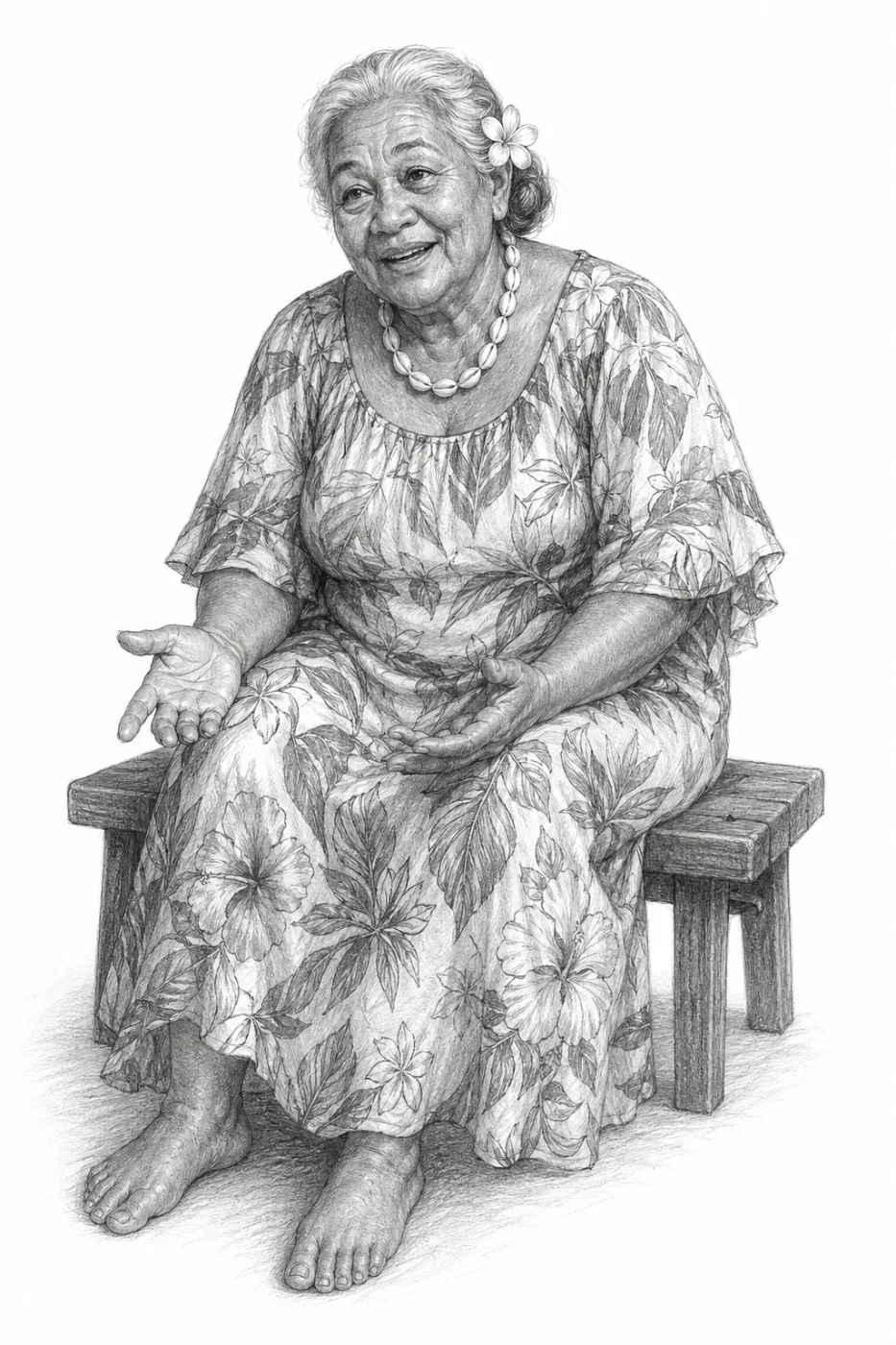 Mamie Teuira — La grand-mère de Poerava.