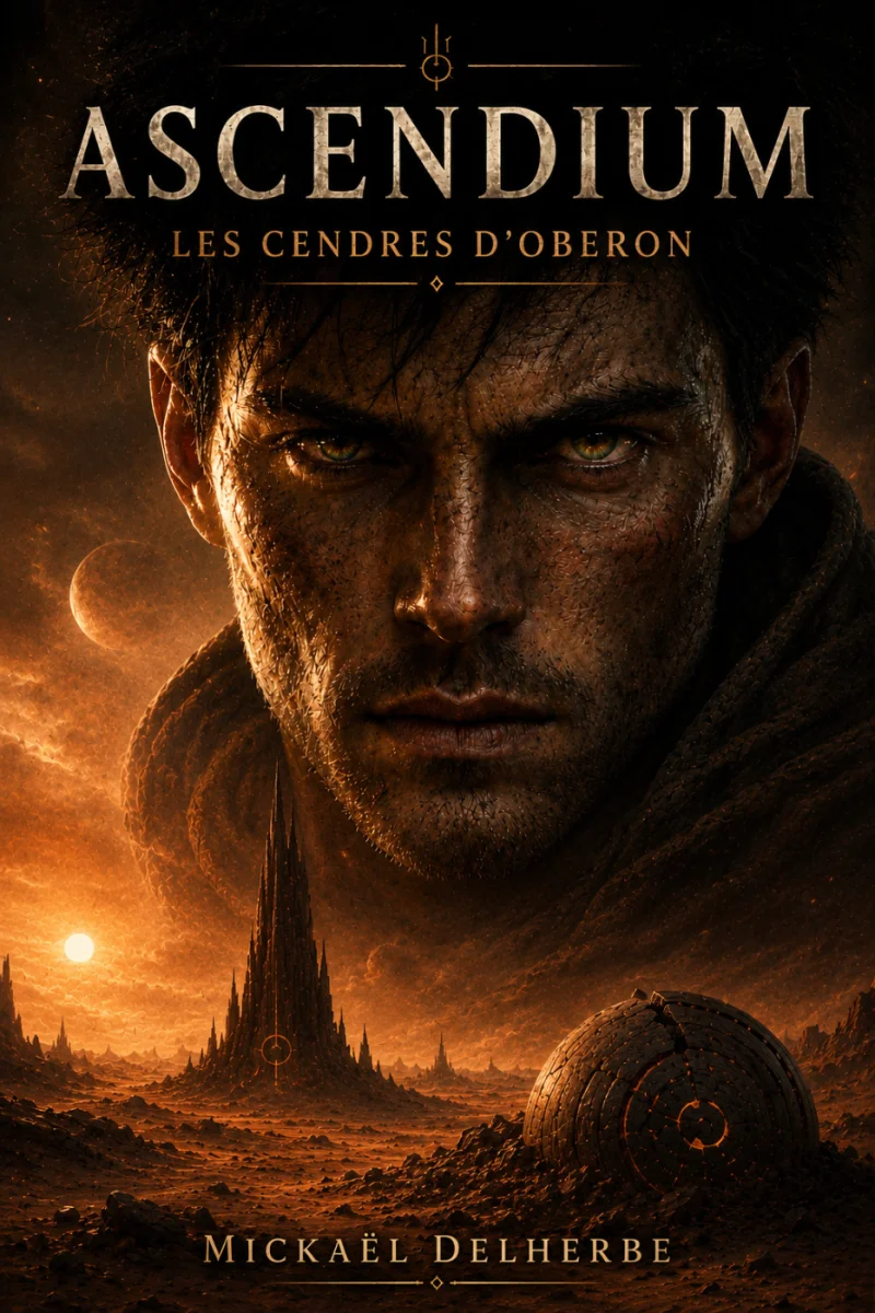 Couverture de &laquo;&nbsp;ASCENDIUM: Cycle I Les cendres d'Oberon&nbsp;&raquo; par Mickaël Delherbe