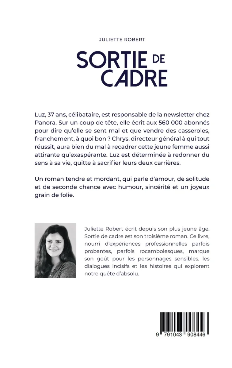 Quatrième de couverture de &laquo;&nbsp;Sortie de cadre&nbsp;&raquo;