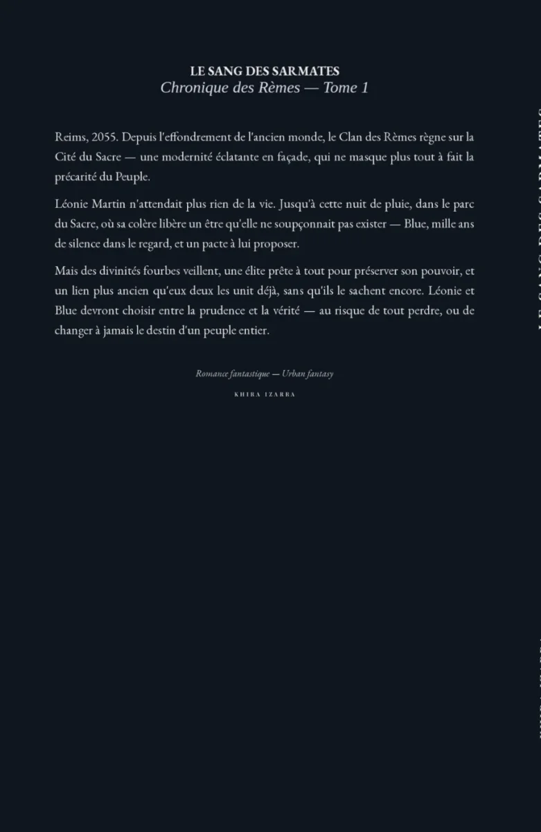 Quatrième de couverture de &laquo;&nbsp;Le sang des Sarmates&nbsp;&raquo;