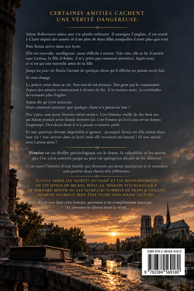 Quatrième de couverture de &laquo;&nbsp;Némésis&nbsp;&raquo;